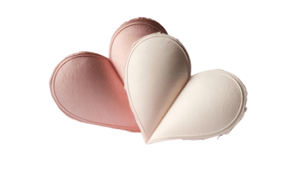 Three soft hearts delicately arranged, symbolizing love and affection.