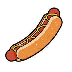Fast Food Hot Dog Illustration