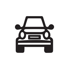 Obraz premium Car black outline icon fast travel drive electric machine design.