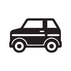 Car black outline icon fast travel drive electric machine design.