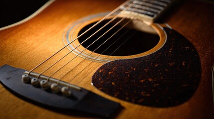 chords. Acoustic guitar centered on a neutral backdrop, highlighting its warm wood tones and simple elegance. tutorial guides, club newsletters, designed for tourism and weekend activity guides.