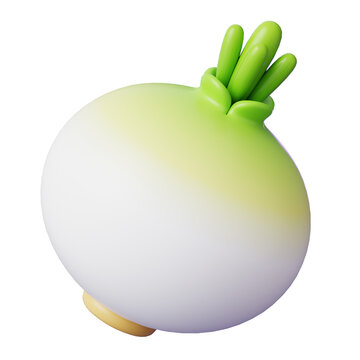 Vegetable 3D Icon White Onion