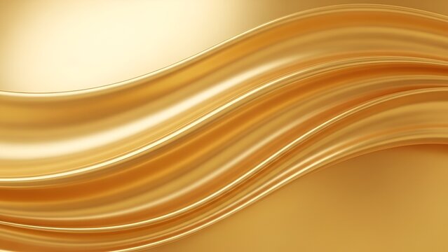 Elegant golden wave silk fabric background with a luxurious and smooth texture - Powered by Adobe