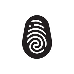 Finger print black and color icon mark human security vector design.