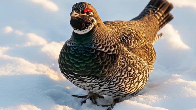 Ruffed Grouse in Winter Wilderness: A Portrait of Resilience and Beauty Amidst Snow