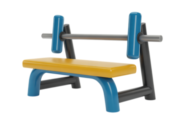 3d rendering of colorful weight bench for fitness and gym