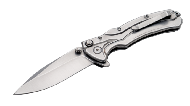 Folding pocket knife with stainless steel blade and handle, outdoor tool for camping and survival activities