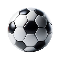 High-quality 3D rendered soccer ball featuring a modern black and white hexagonal design with clean, precise details. Isolated on a white background, this realistic football illustration is ideal for 