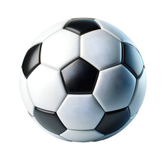 High-quality 3D rendered soccer ball featuring a modern black and white hexagonal design with clean, precise details. Isolated on a white background, this realistic football illustration is ideal for 