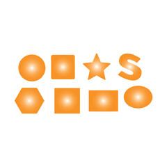 Orange Gradient Abstract Geometric Shapes Set, Vector Elements