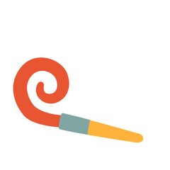 Swirled party horn with blue tip, perfect for loud, cheerful, or kid-friendly birthday celebration visuals.