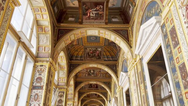 The luxurious interiors of the Hermitage Museum in St. Petersburg, Russia.