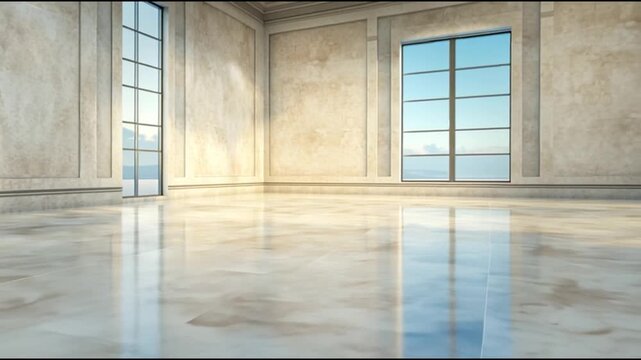 empty room with windows