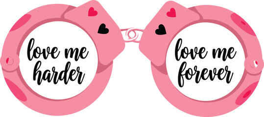 Pink novelty glasses with hearts and text love me harder forever vector © Shamim creative 