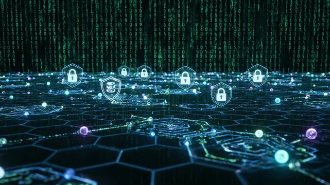 Cybersecurity Data Protection Network Animation