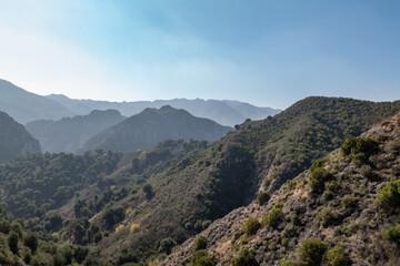 Fototapeta premium Overlook of Malibu Creek State Park, Mulholland Hwy. Santa Monica Mountains National Recreation Area. Los Angeles County, California 