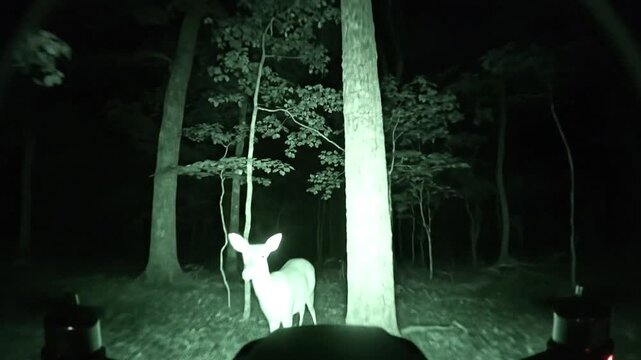 Equipped with night vision, a mini drone surveillance robot records footage in total darkness. video 207