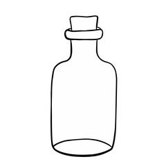 Hand-drawn Illustration of an Empty Bottle 