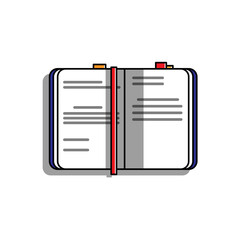 Open Notebook Vector Illustration with Flat Design Style for Education and Office