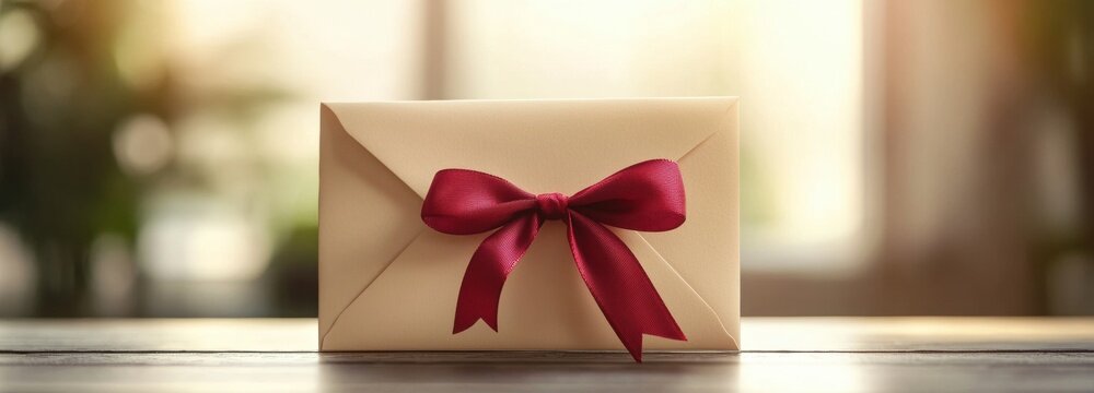 Minimalistic love letter design featuring modern typography and elegant bow for heartfelt expressions