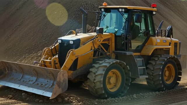 Powerful Front-End Loader Moving Gravel | Heavy Equipment Work