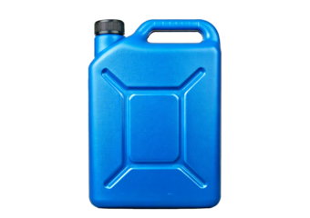 Blue plastic jerry can isolated on transparent or white background