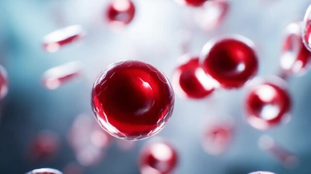 Blood Cells under Microscope: A detailed, close-up shot of blood cells, illustrating the essence of life's biological wonders. The image encapsulates the vibrancy and intricacy of the human body.