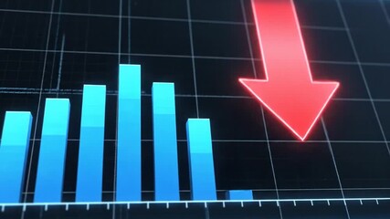 Abstract data visualization of business growth with blue bar graph on grid background - Powered by Adobe