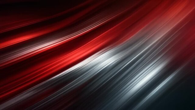 Dynamic abstract background with flowing red and silver waves for modern designs and graphics