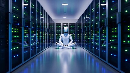 AI Meditation: Robot Finds Zen in the Data Center - Powered by Adobe