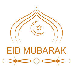 Eid Mubarak logo design featuring a crescent moon and star