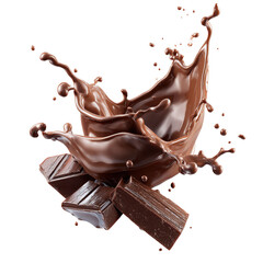 Two chocolate bars with caramel fillings filling cut in half