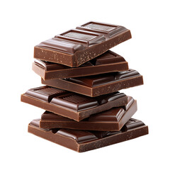 Two chocolate bars with caramel fillings filling cut in half