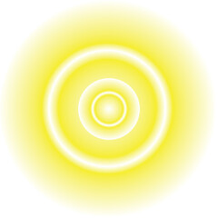 Concentric yellow circles radiating outward with soft glow on white background