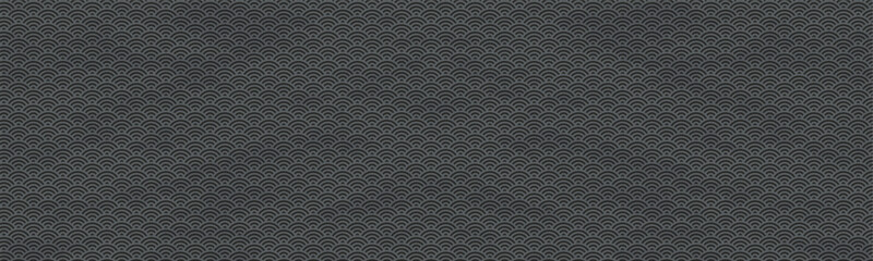 黒色の和柄模様（青海波）のバナー背景ベクターイラスト