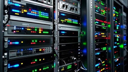 Blinking Lights of Power: Inside a Modern Data Center Server Farm - Powered by Adobe