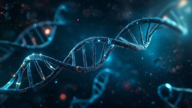 Stunning DNA Helix Illustration Representing Genetic Science and Biotechnology