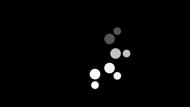 Minimal circular loading animation with rotating fading dots on black background, modern progress indicator loop, UI/UX preload spinner, buffering symbol