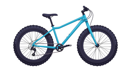 Fototapeta premium Blue fat bike with wide tires for winter cycling sports and extreme outdoor activity design