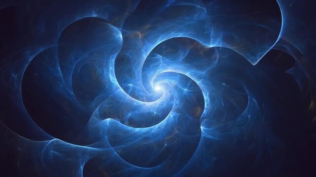 Abstract swirling blue design with bright center modern digital artwork for backgrounds and design