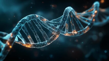 Stunning 3D Representation of DNA Helix in Glowing Technology Style for Science and Health - Powered by Adobe