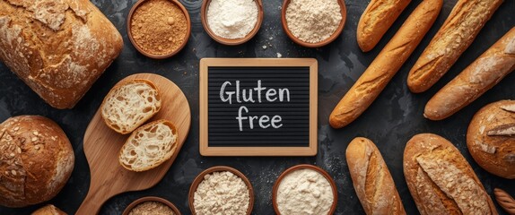 Enjoy fresh baked gluten free bread and flour assortment, perfect for healthy diets and lifestyles. Delicious homemade baking, ideal for culinary recipes.