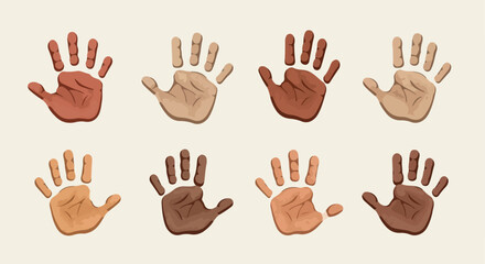 Diverse hands collection showing different skin tones