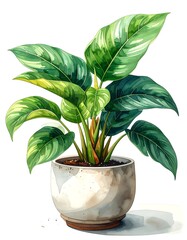 Vibrant houseplant in a pot