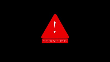 Displayed on Screen a computing with Cyber security warning texts in the virtual environment. Animation of data processing over cyber security with secure network connections animation on background. - Powered by Adobe