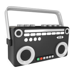 Radio Cassette Boombox 3D Illustration