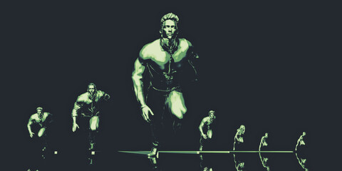 Business Team Progression With Executive Performance Display