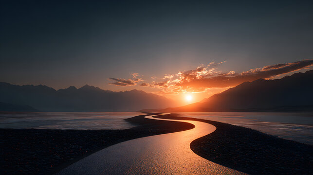 New Year 2026 road to success with sunrise and future vision concept