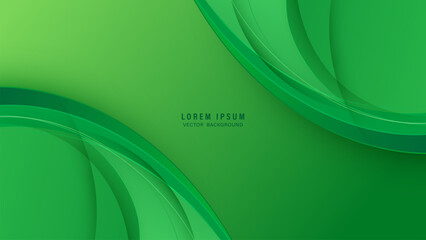 Vibrant green abstract background with layered curves and soft gradient