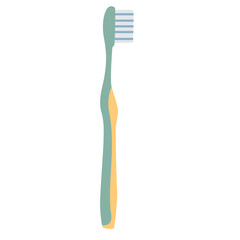 A simple toothbrush illustration with a slim handle and soft bristles, ideal for dental care designs, hygiene education, medical visuals, health materials, and everyday object graphics.